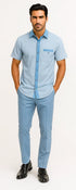 Men’s Sky Blue Houndstooth Walking Suit – 2 Piece Set by Dreams by Zacchi