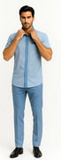 Men’s Sky Blue Houndstooth Walking Suit – 2 Piece Set by Dreams by Zacchi