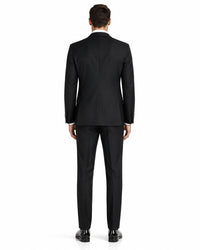 Mens Designer Kenneth Cole Slim Fit One Button Peak Tuxedo in Black - Mens Slim Fitted Tuxedo