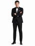 Mens Designer Kenneth Cole Slim Fit One Button Peak Tuxedo in Black - Mens Slim Fitted Tuxedo