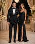Mens Designer Kenneth Cole Slim Fit One Button Peak Tuxedo in Black - Mens Slim Fitted Tuxedo