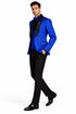 Men's Slim Fit Vested Paisley Royal Blue Tuxedo