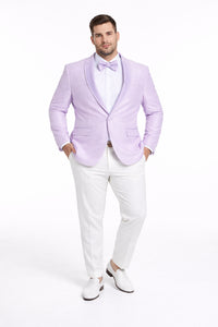Mens Slim Fit Wedding & Prom Tonal Paisley Lavender Tuxedo Jacket