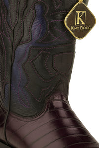 Men's King Exotic Snip Toe Eel Boots Handcrafted Burnished Purple (494RD0866)