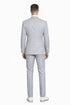 Men's Stacy Adams Vested Peak Lapel Baby Blue Plaid Prom & Wedding Suit