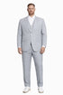 Men's Stacy Adams Vested Peak Lapel Baby Blue Plaid Prom & Wedding Suit