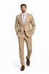 Mens Tan Modern Fit Tiglio Wool Suit – Classic Two-Button Tailored Suit