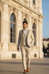 Mens Tan Tuxedo - Beige Suit "Flare" Ecru 1-Button Peak Tuxedo (4-Piece Set)