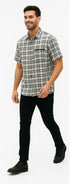Mens Textured Plaid Walking Suit in black/white by Dreams by Zacchi – 2 Piece Leisure Outfit  with Matching Shirt and Pants - $99