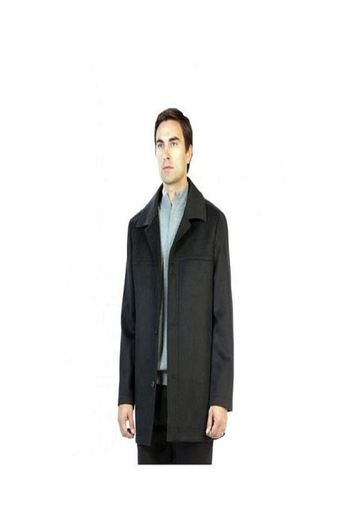 charcoal peacoat Long Length with Three Button Coat Outerwear