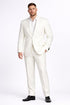 Tiglio Italian Suit - Real Wool Fabric Super 150's Novello Off-White, Modern Fit Suit in Color Off-White