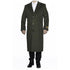 Mens Topcoat Full Length Wool Dress oloive green Top Coat