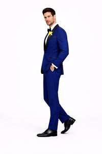 Men's tuxedo Black Shawl Lapel Royal Blue Dress Suits for Men