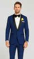 Men's tuxedo Black Shawl Lapel Royal Blue Dress Suits for Men