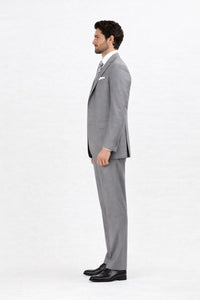 Mens Two Button Classic Fit Vested  Light Grey Suit