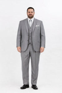 Mens Two Button Classic Fit Vested  Light Grey Suit