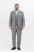 Mens Two Button Classic Fit Vested  Light Grey Suit
