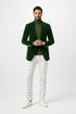 Mens Two Button Modern Fit Hunter Green Velvet Blazer