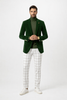 Mens Two Button Modern Fit Hunter Green Velvet Blazer