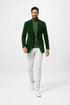 Mens Two Button Modern Fit Hunter Green Velvet Blazer
