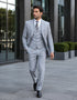 Mens Vested Gatsby Suit Pinstripe Grey Regular Fit Venetian