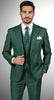 Harlem Nights Suits for Men - Mens Vested Suit 3 Piece Hunter Green Pinstripe F-V2RS9