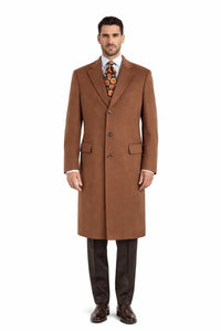 Men's Vicuna - Light Brown Coat - 100% Wool Vicuna - Light Brown Overcoat - Mens Topcoat