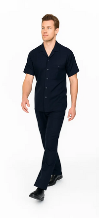 Mens Walking Suit in Color Black Leisure Suit Casual Matching Shirt and Pants $99