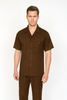 Mens Walking Suit in Color Brown Leisure Suit Casual Matching Shirt and Pants $99
