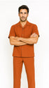 Mens Walking Suit in Color Papaya Leisure Suit Casual Matching Shirt and Pants $99