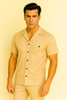 Mens Walking Suit in Color Sand Leisure Suit Casual Matching Shirt and Pants $99