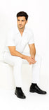 Mens Walking Suit in Color White Leisure Suit Casual Matching Shirt and Pants $99
