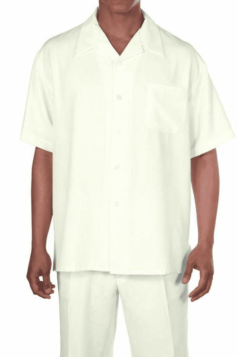 Mens Walking White Suit - Leisure Suits For Men Cotton Overshirts