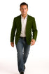 Mens Western Blazer - Paisley Pattern Cowboy Tuxedo Jacket in Color Olive
