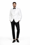 Mens White 1 Button Shawl Lapel Dinner Jacket