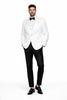 Mens White 1 Button Shawl Lapel Dinner Jacket