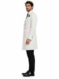 Mens White Velvet Victorian Tailcoat Tuxedo – Three Quarter Length Cutaway Stage And Wedding Jacket