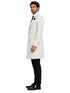 Mens White Velvet Victorian Tailcoat Tuxedo – Three Quarter Length Cutaway Stage And Wedding Jacket