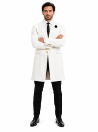 Mens White Velvet Victorian Tailcoat Tuxedo – Three Quarter Length Cutaway Stage And Wedding Jacket