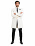 Mens White Velvet Victorian Tailcoat Tuxedo – Three Quarter Length Cutaway Stage And Wedding Jacket
