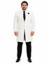 Mens White Velvet Victorian Tailcoat Tuxedo – Three Quarter Length Cutaway Stage And Wedding Jacket