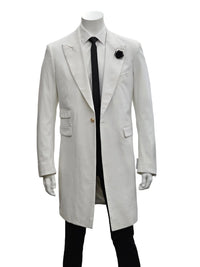 Mens White Velvet Victorian Tailcoat Tuxedo – Three Quarter Length Cutaway Stage And Wedding Jacket