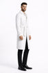 Men's White Wool Belted Long Coat – Classic Overcoat for Formal Wear, Wedding Full length