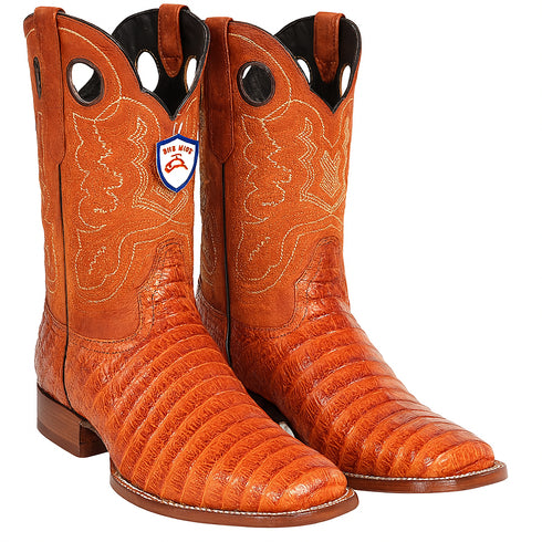 Men's Wild West Caiman Belly Skin Rodeo Toe Boots 281882