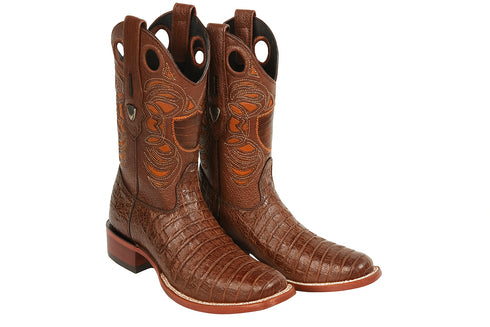 Men's Wild West Caiman Belly Skin Rodeo Toe Boots 281882