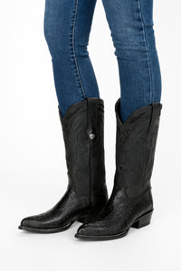 Men's Wild West Ostrich Leg Skin J Toe Boots 29905