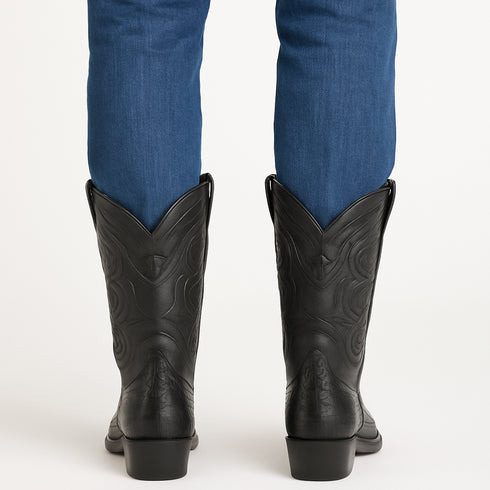 Men's Wild West Ostrich Leg Skin J Toe Boots 29905