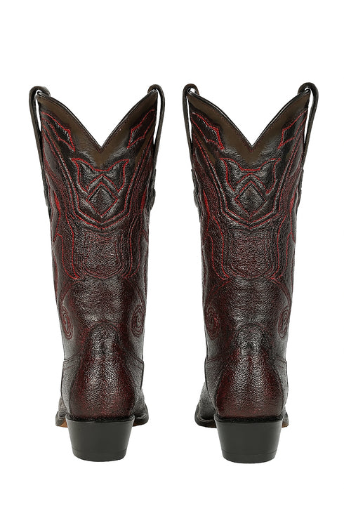 Men's Wild West Ostrich Leg Skin J Toe Boots 29905