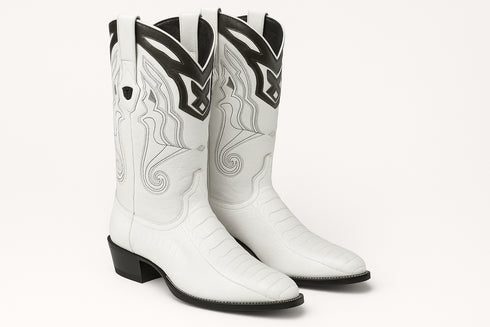 Men's Wild West Ostrich Leg Skin J Toe Boots 29905