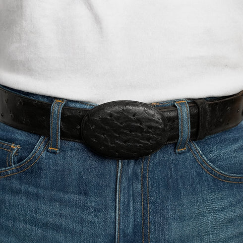 Men's Wild West Ostrich Skin Cowboy Belt 2C110305